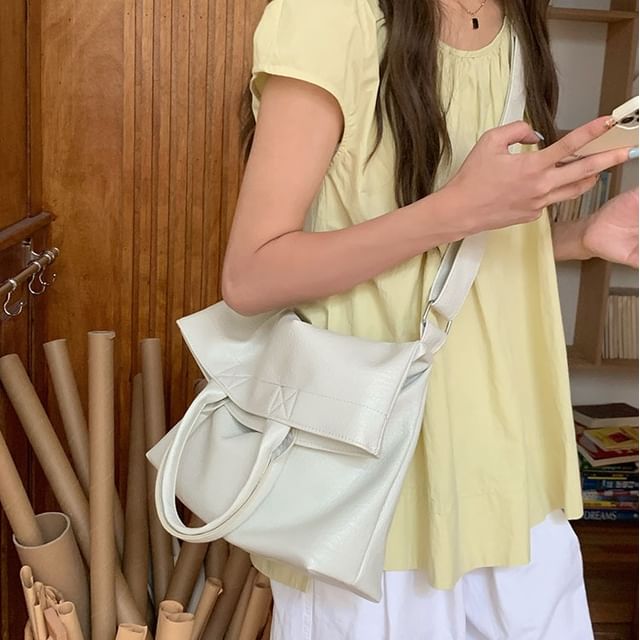 Faux Leather Tote Bag Crossbody