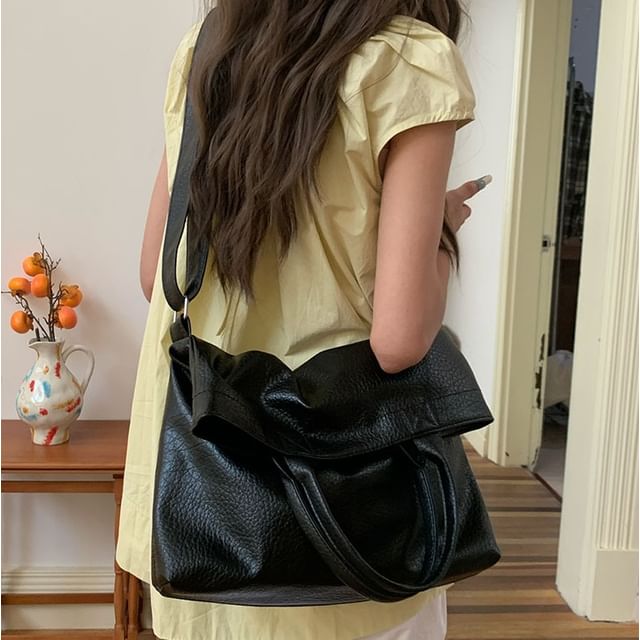 Faux Leather Tote Bag Crossbody