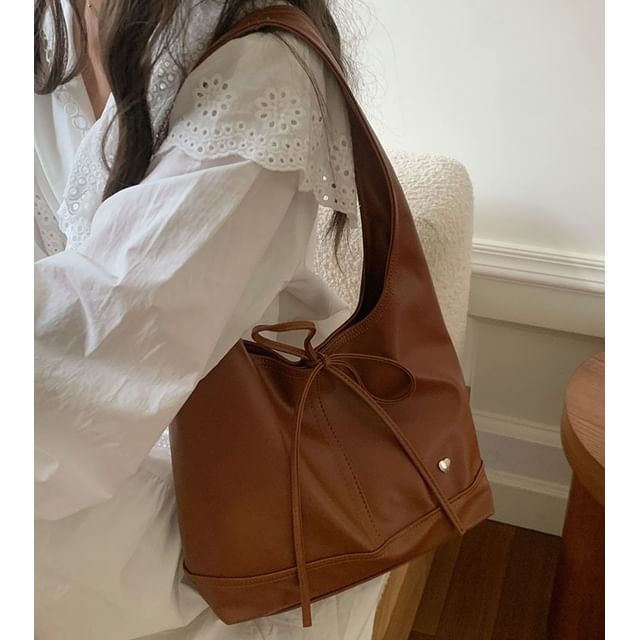 Panel Bow Bag Tie-Up Tote Applique Heart