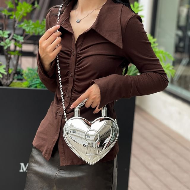 Crossbody Strap Bag Heart Chain
