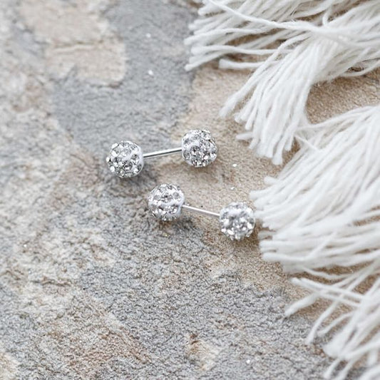 Ball Earring Rhinestone Stud
