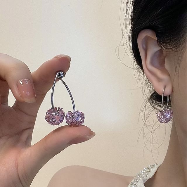 Cherry Drop Rhinestone Earring