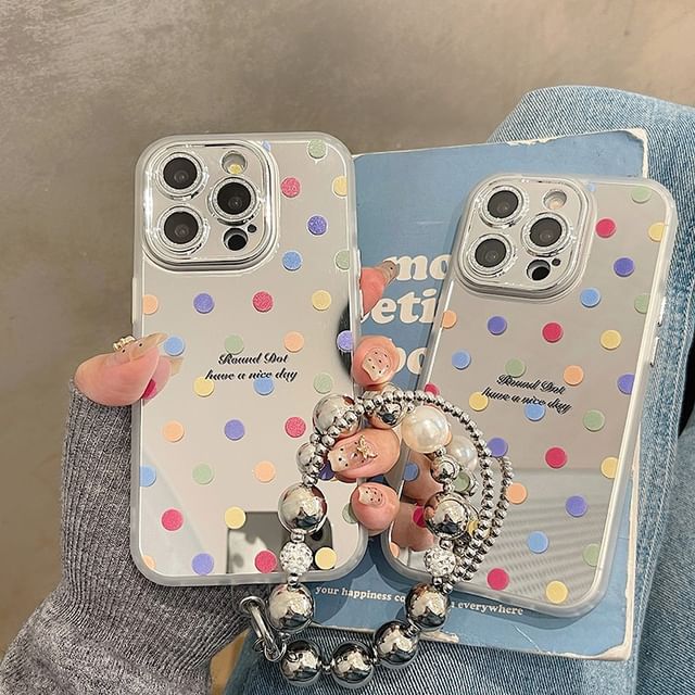 Phone Dot Polka / Mirrored Case Strap Set