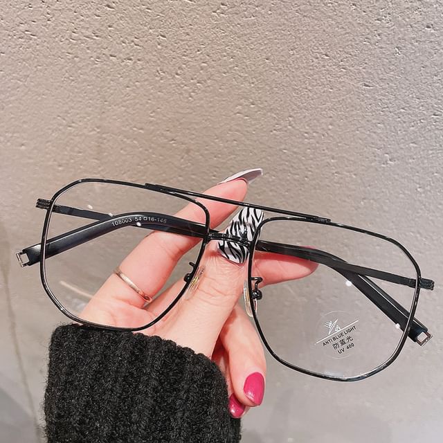 Square Light Glasses Blue Metal Blocking Frame