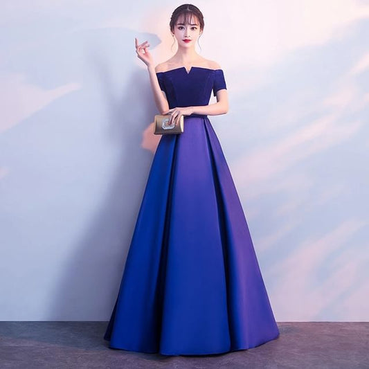 Ball Gown Plain Off-Shoulder A-Line