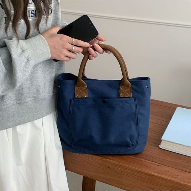 Bag Contrast Strap Canvas Tote