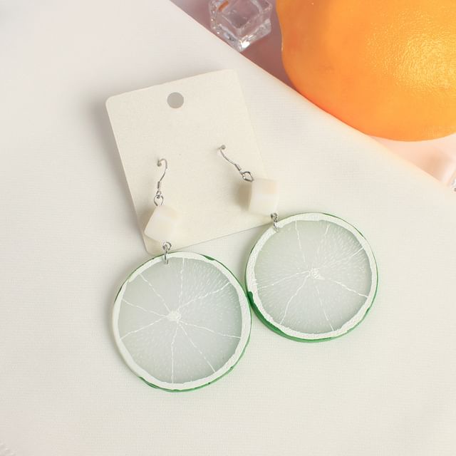 / Drop On Earring Clip Slice Lemon