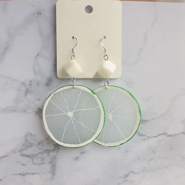 / Drop On Earring Clip Slice Lemon