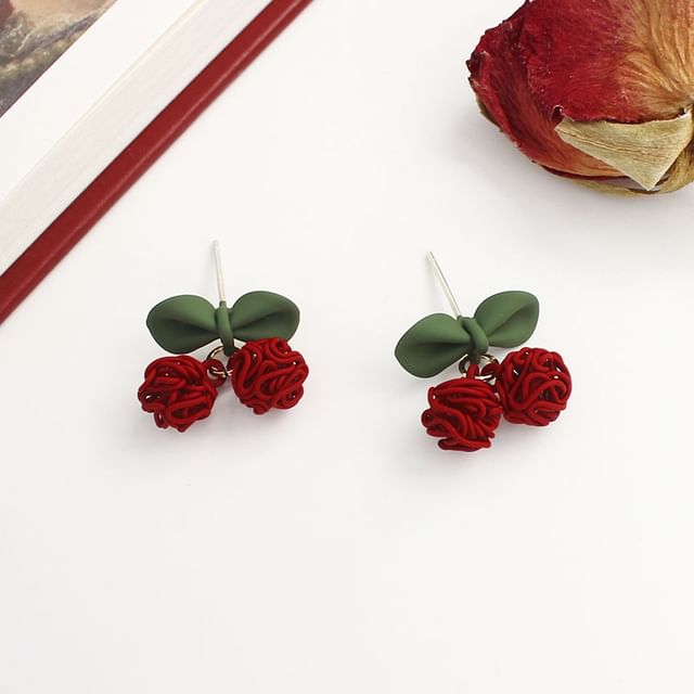 Earring Drop / On Clip Cherry