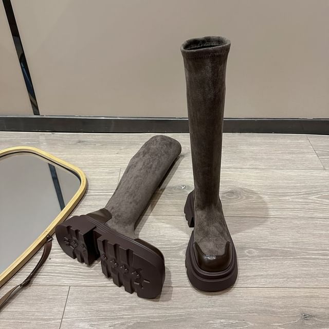 Boots Cap Toe Tall Platform