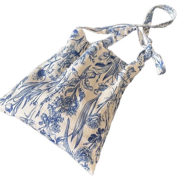 Floral Print Tote Bag Canvas