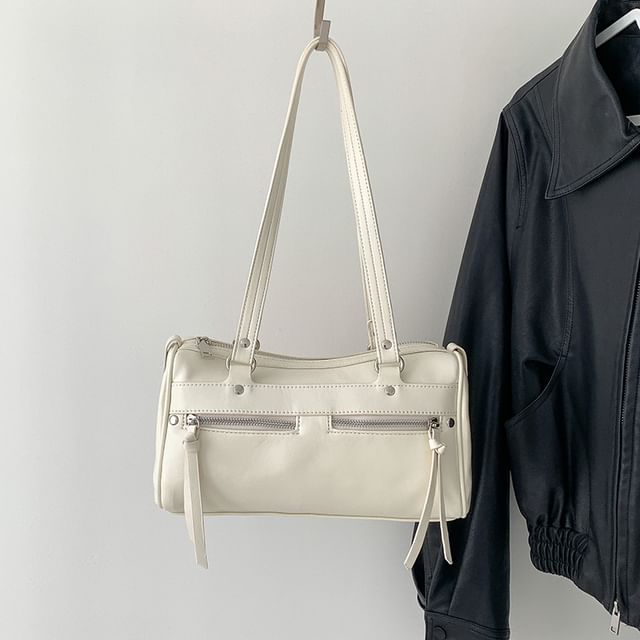Plain Faux Tote Leather Bag