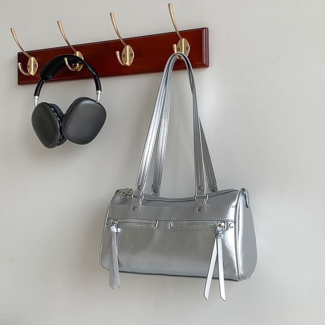 Plain Faux Tote Leather Bag