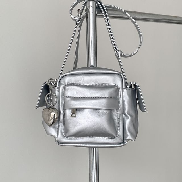 Plain Leather Bag Faux Crossbody