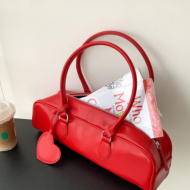 Leather Shoulder Plain Bag Faux