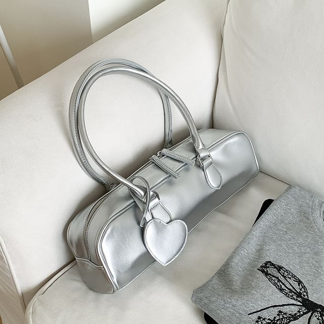 Leather Shoulder Plain Bag Faux