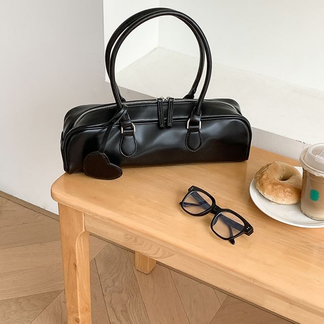 Leather Shoulder Plain Bag Faux