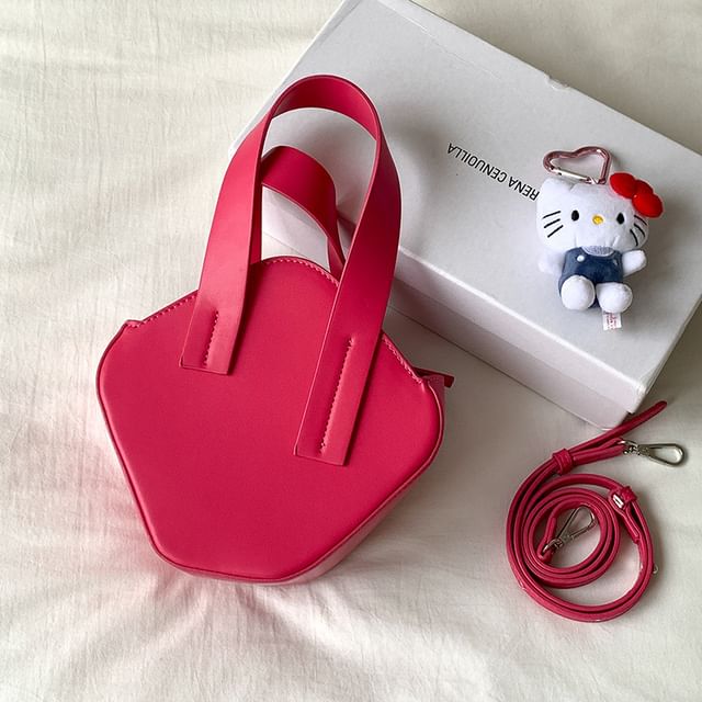 Top Leather Faux Bag Handle Crossbody Plain