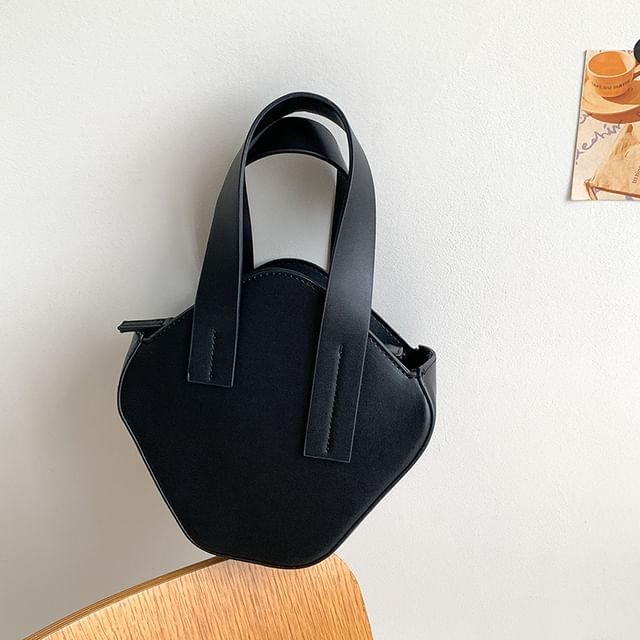 Top Leather Faux Bag Handle Crossbody Plain