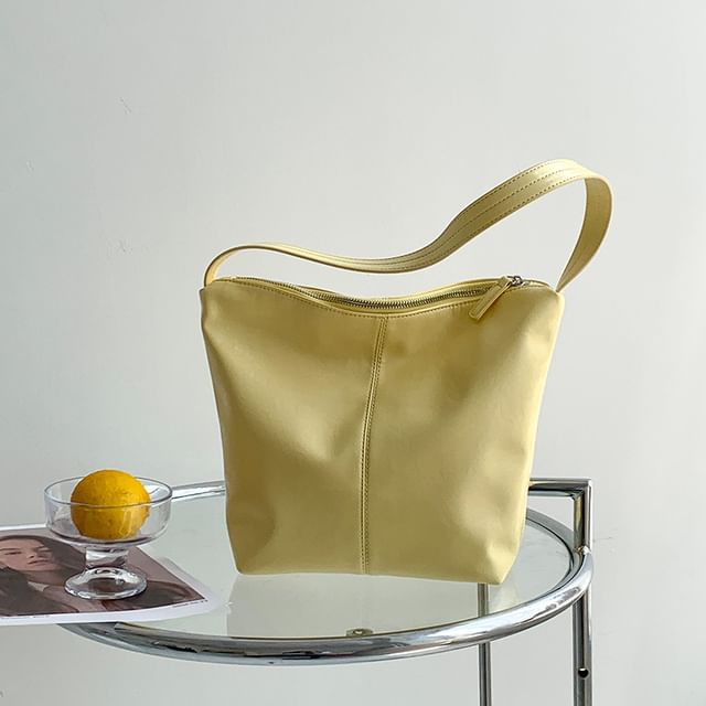 Faux Bag Tote Leather Plain