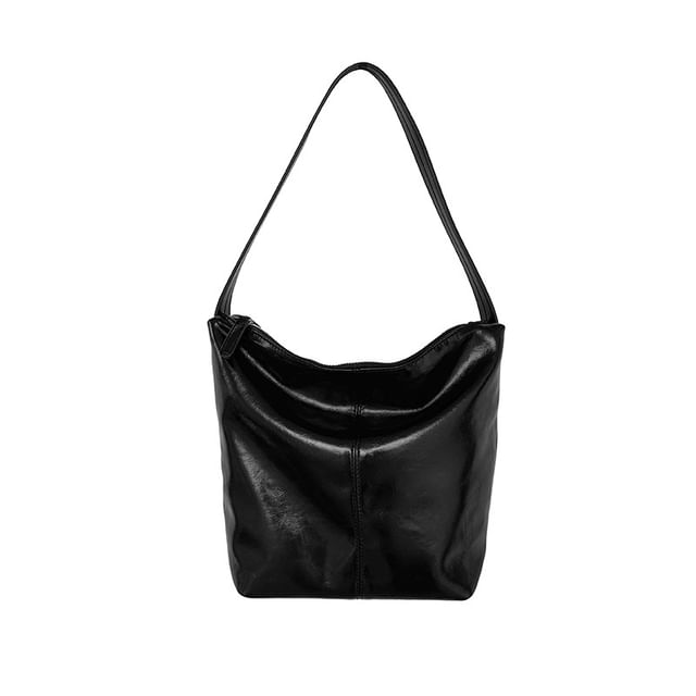 Faux Bag Tote Leather Plain
