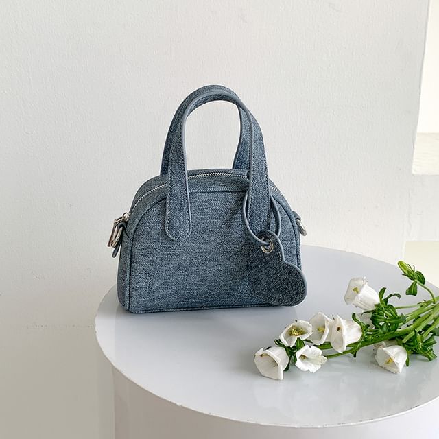 Set: Bowler + Charm Denim Bag