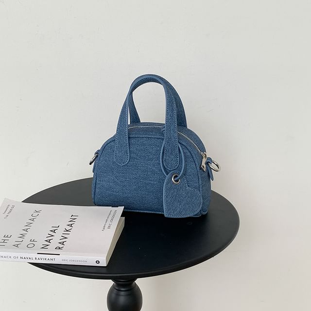 Set: Bowler + Charm Denim Bag
