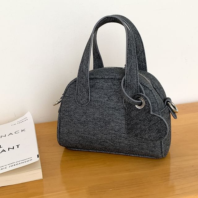 Set: Bowler + Charm Denim Bag