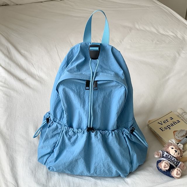 Drawstring Backpack Nylon Plain