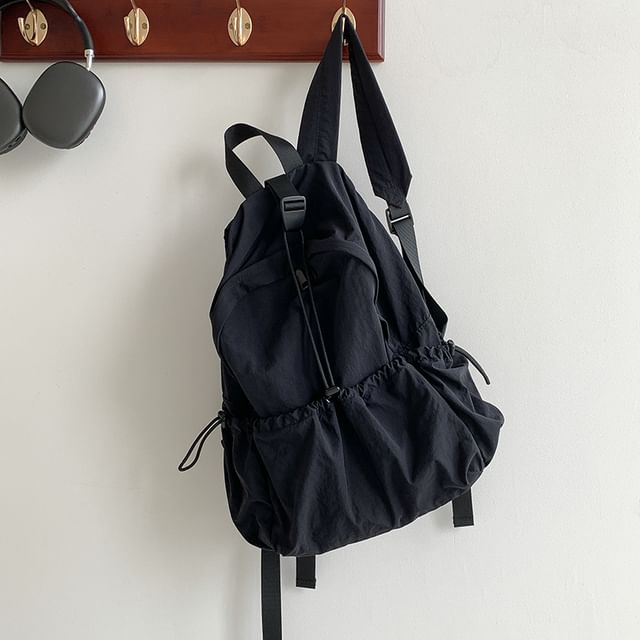 Drawstring Backpack Nylon Plain