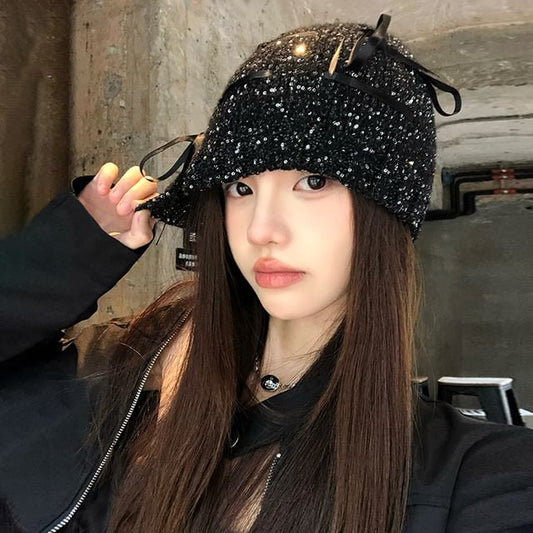 Bow Beanie Sequin