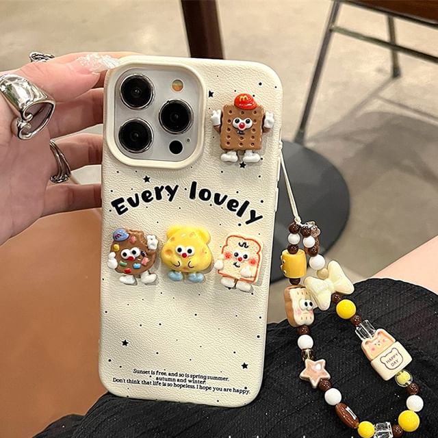 / Cartoon Food Case Strap Phone Set