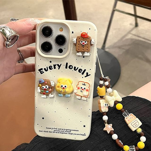 / Cartoon Food Case Strap Phone Set