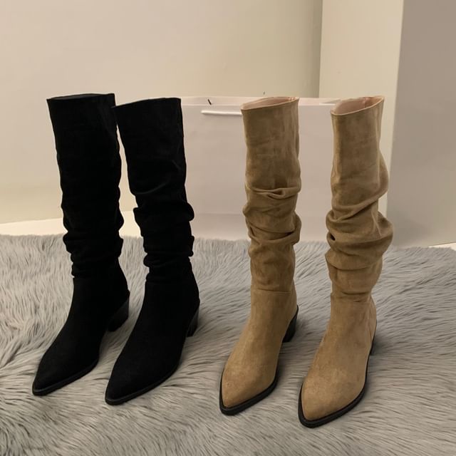 Tall Heel Chunky Pointy Boots