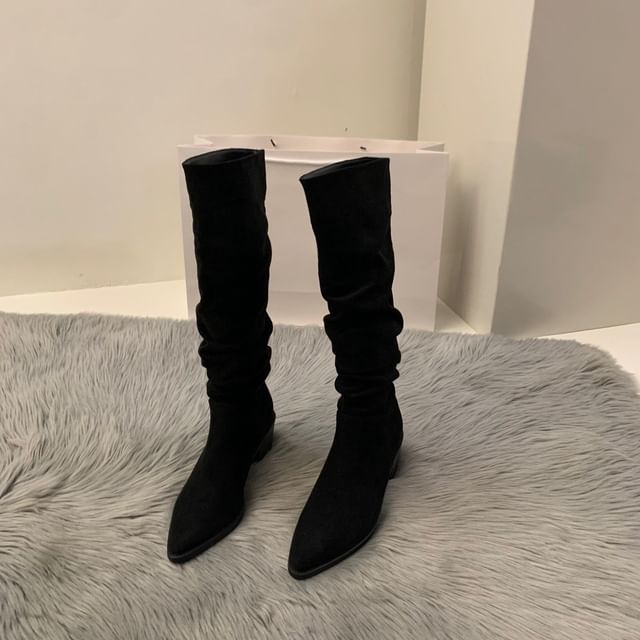 Tall Heel Chunky Pointy Boots