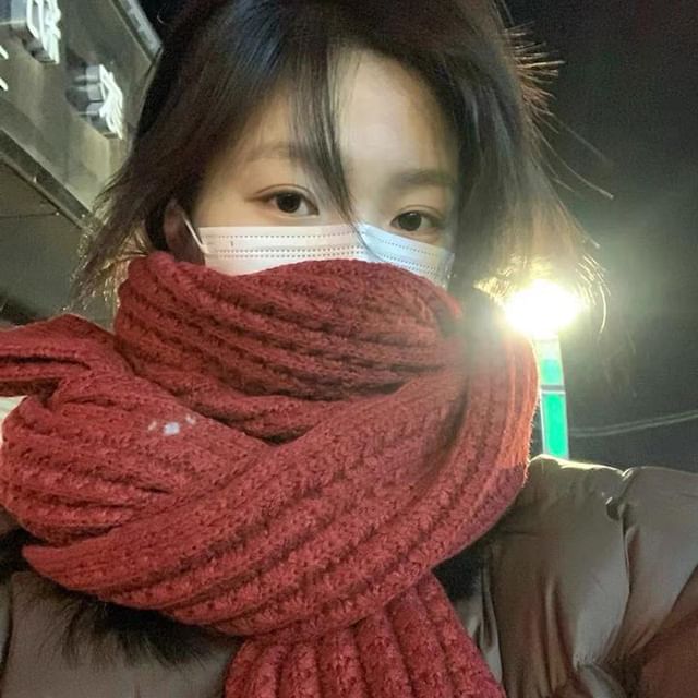 Cable Knit Plain Scarf