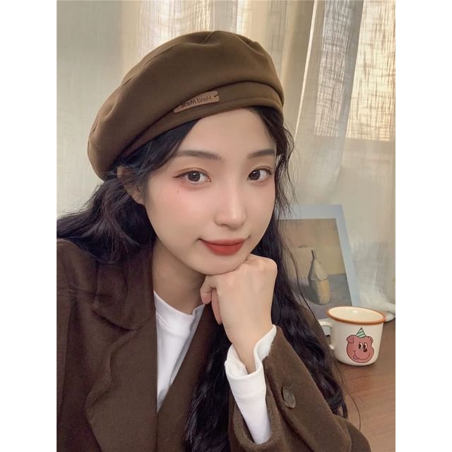 Wool Beret Blend Plain