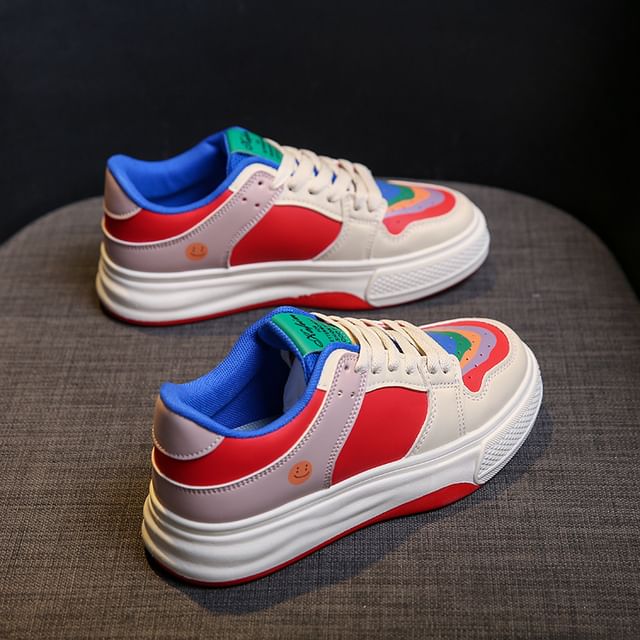 Platform Sneakers Color Block