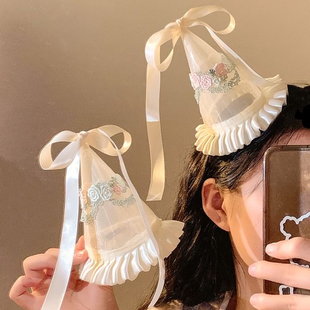 Party Ruffle Hat Embroidered