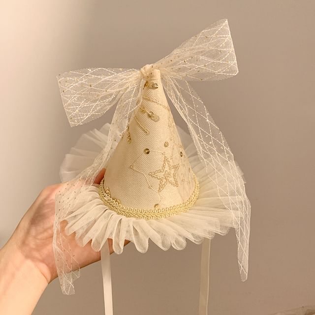 Party Ruffle Hat Embroidered