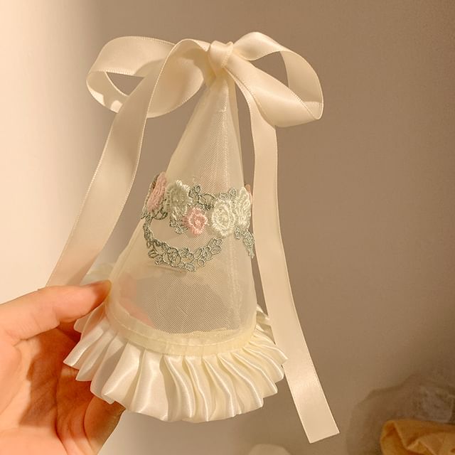 Party Ruffle Hat Embroidered
