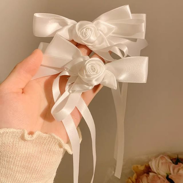 Flower Hair Clip Bowknot