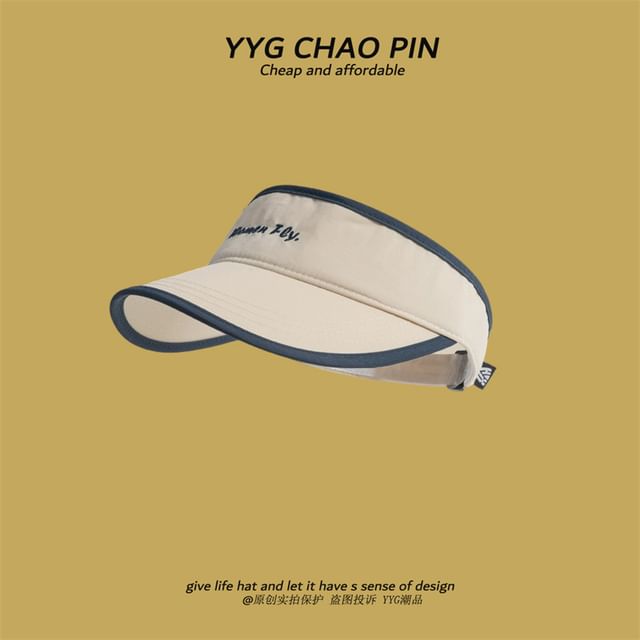 Visor Sun Embroidered Letter