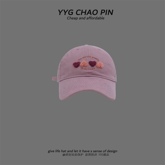 Heart Baseball Cap Embroidered