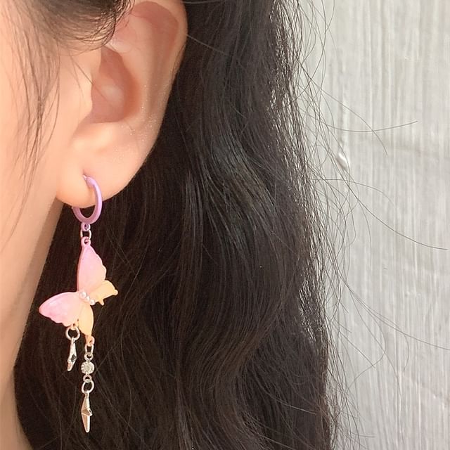 Earring Fringed Drop Butterfly Huggie Star