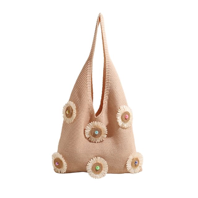 Shopper Accent Bag Flower Knit