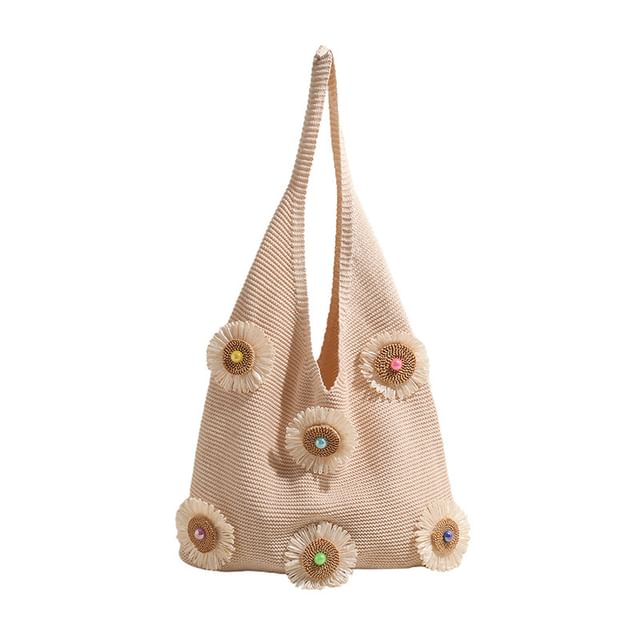 Shopper Accent Bag Flower Knit