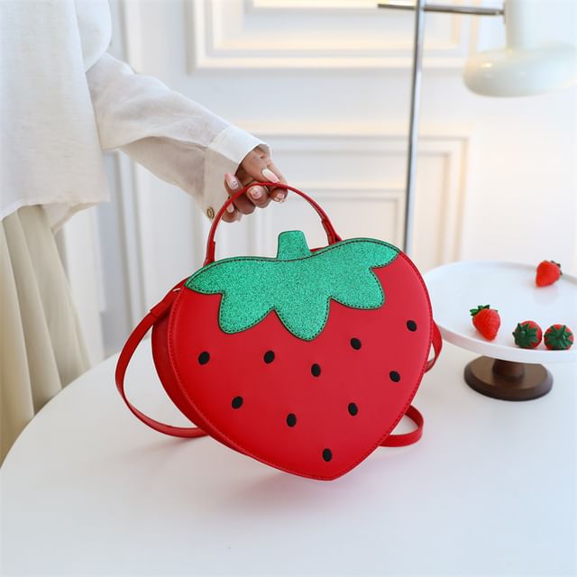 Bag Crossbody Leather Strawberry Faux