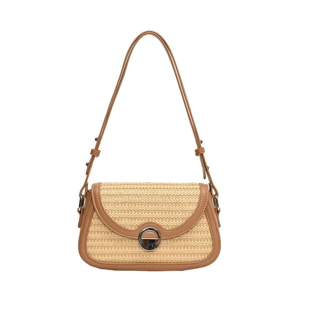Two Straw Bag Tone Crossbody Flap