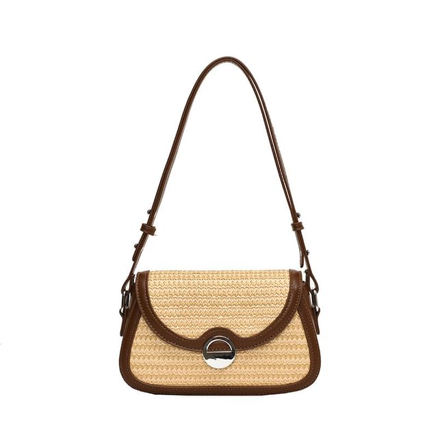 Two Straw Bag Tone Crossbody Flap